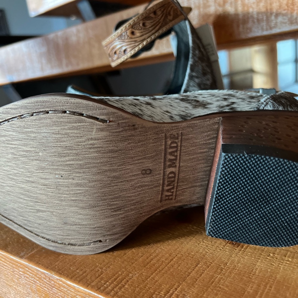 Myra Bag Brown and White Western Ankle Booties - Picture 6 of 7